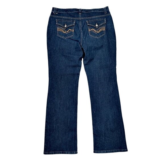 Nine West Jeans Womens Size 12 / 31 West End Fit Bootcut Dark Wash Embroidered - Picture 1 of 9